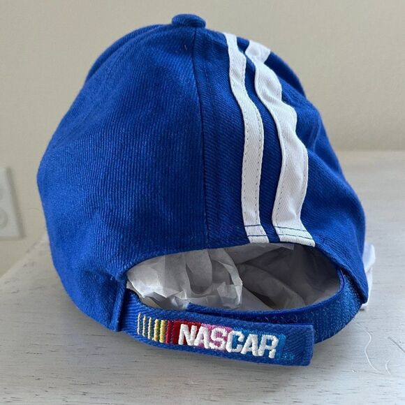 Nascar USG Racing Snapback Hat Cap Dad Men Gift Blue White Stripe - Picture 4 of 12